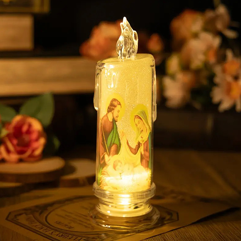 Lighting Decoration Ideas - เทียน LED พระเยซูพระแม่มารี แสงเทียนไร้เปลวไฟ โรแมนติก สำหรับสวดมนต์