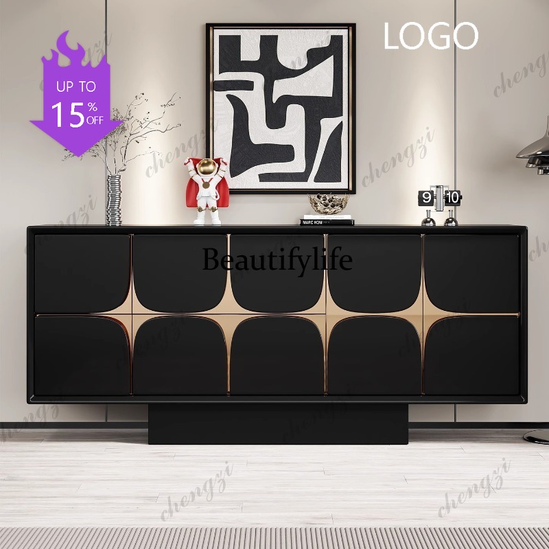 Lighting Decor Bedroom - D1089 ตู้เก็บของสไตล์อิตาเลียนหรูหราแบบเรียบง่ายทันสมัย ตกแต่งด้วยไม้เนื้อแข็ง ใช้เป็นตู้เก็บของข้างโต๊ะอาหารหรือตู้ข้างเตียงในห้องนอน