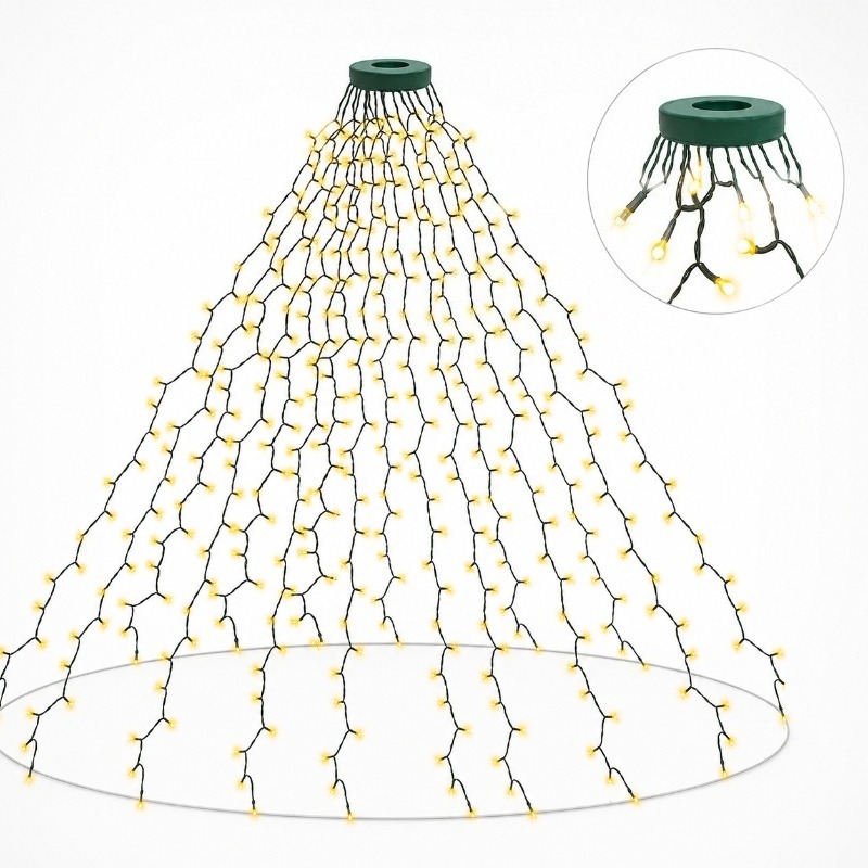 Lighting Christmas Decor - ไฟสาย LED USB กันน้ำ, 8 โหมดแสงสว่างสำหรับตกแต่งต้นคริสต์มาส