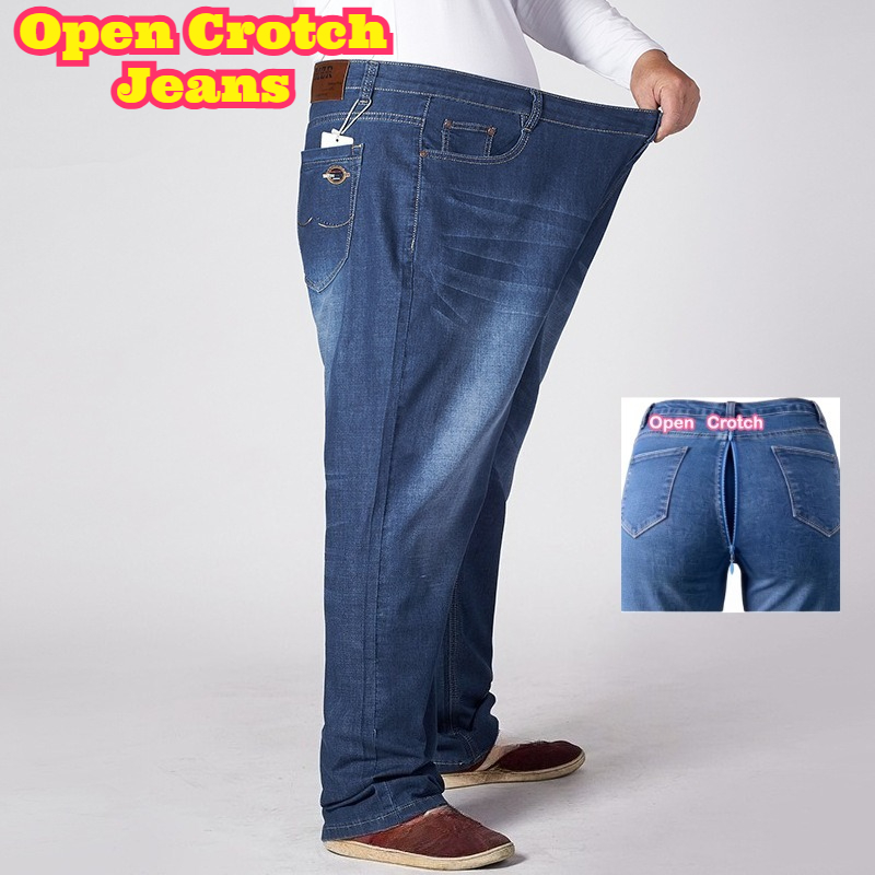 Lighting Visual - กางเกงยีนส์ผู้ชายทรงหลวม ขาตรง ไซส์ใหญ่พิเศษ ผ้าบาง ระบายอากาศได้ดี เหมาะสำหรับฤดูใบไม้ผลิและฤดูร้อน