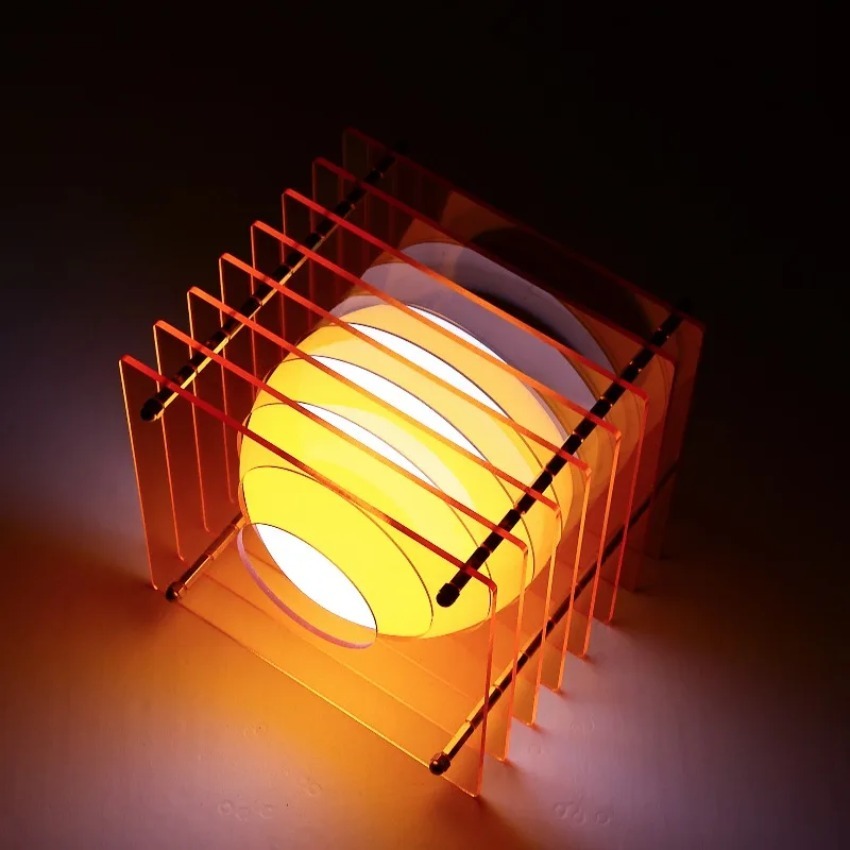 Lighting Decoration Ideas - โคมไฟดวงจันทร์ DIY อะคริลิกหลายชั้น ตกแต่งโต๊ะทำงาน สร้างบรรยากาศ แสงไฟประดับห้อง