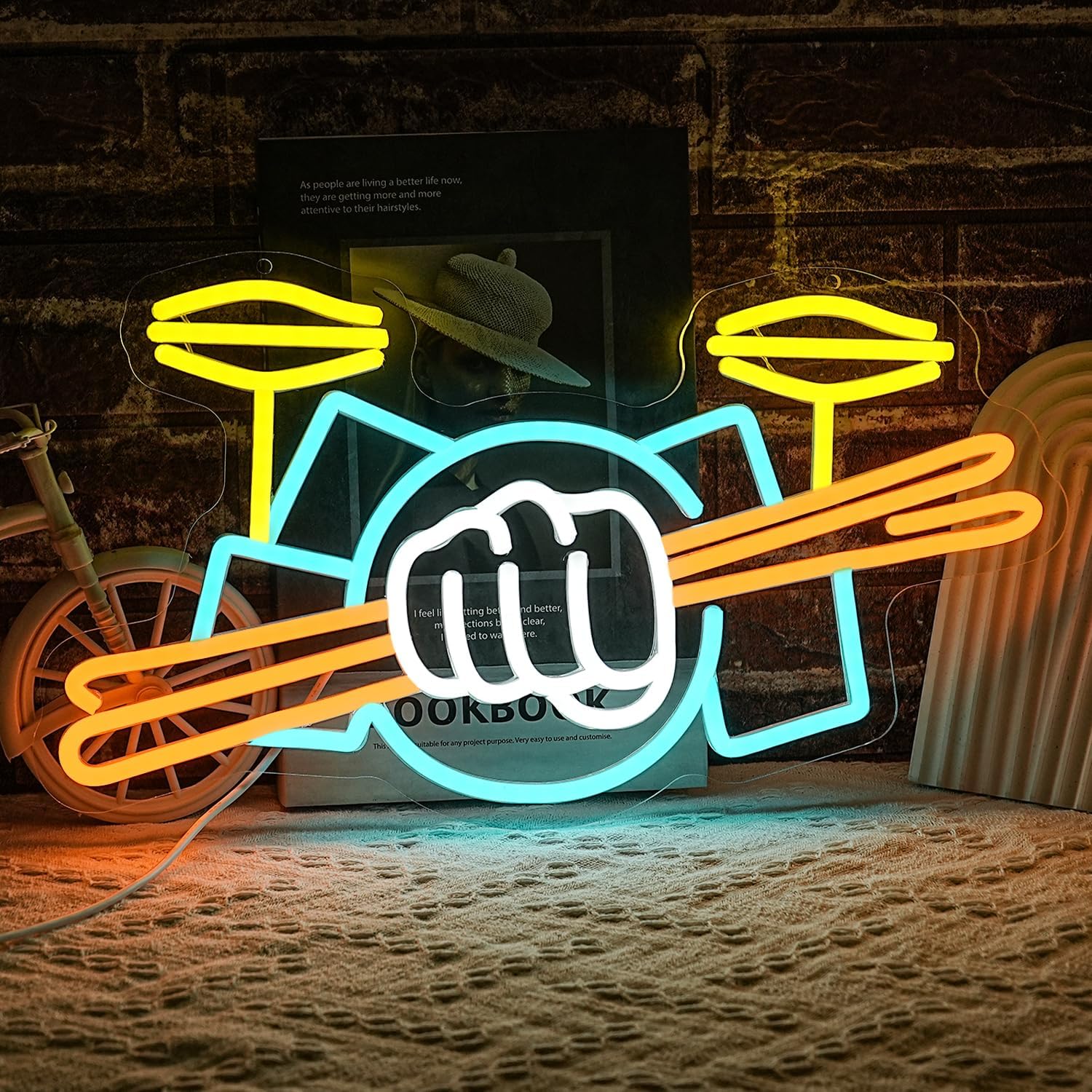 ป้ายไฟนีออนรูปชุดกลอง ใช้พลังง - Lighting Decoration Ideas บทวิจารณ์และราคา