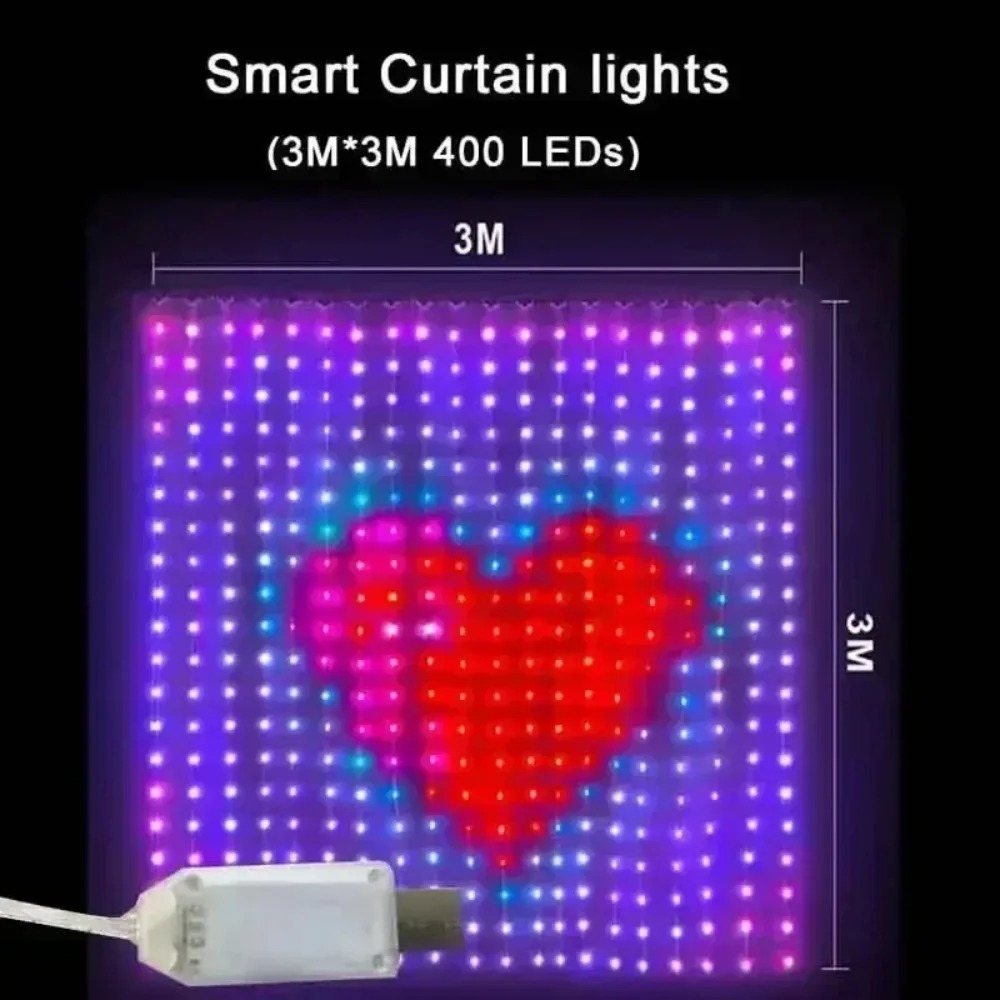ไฟม่านพิกเซล LED ควบคุมผ่านแอป - Lighting Christmas Decor บทวิจารณ์และราคา