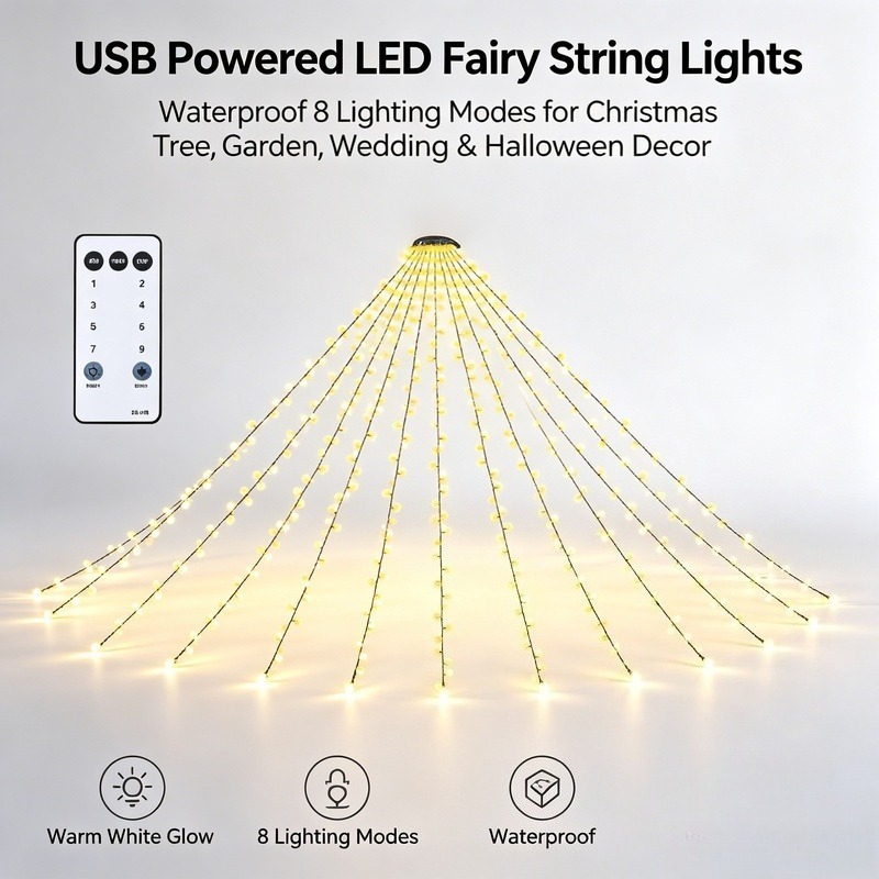 ไฟประดับ LED แบบ USB กันน้ำ สำ - Lighting Christmas Decor บทวิจารณ์และราคา