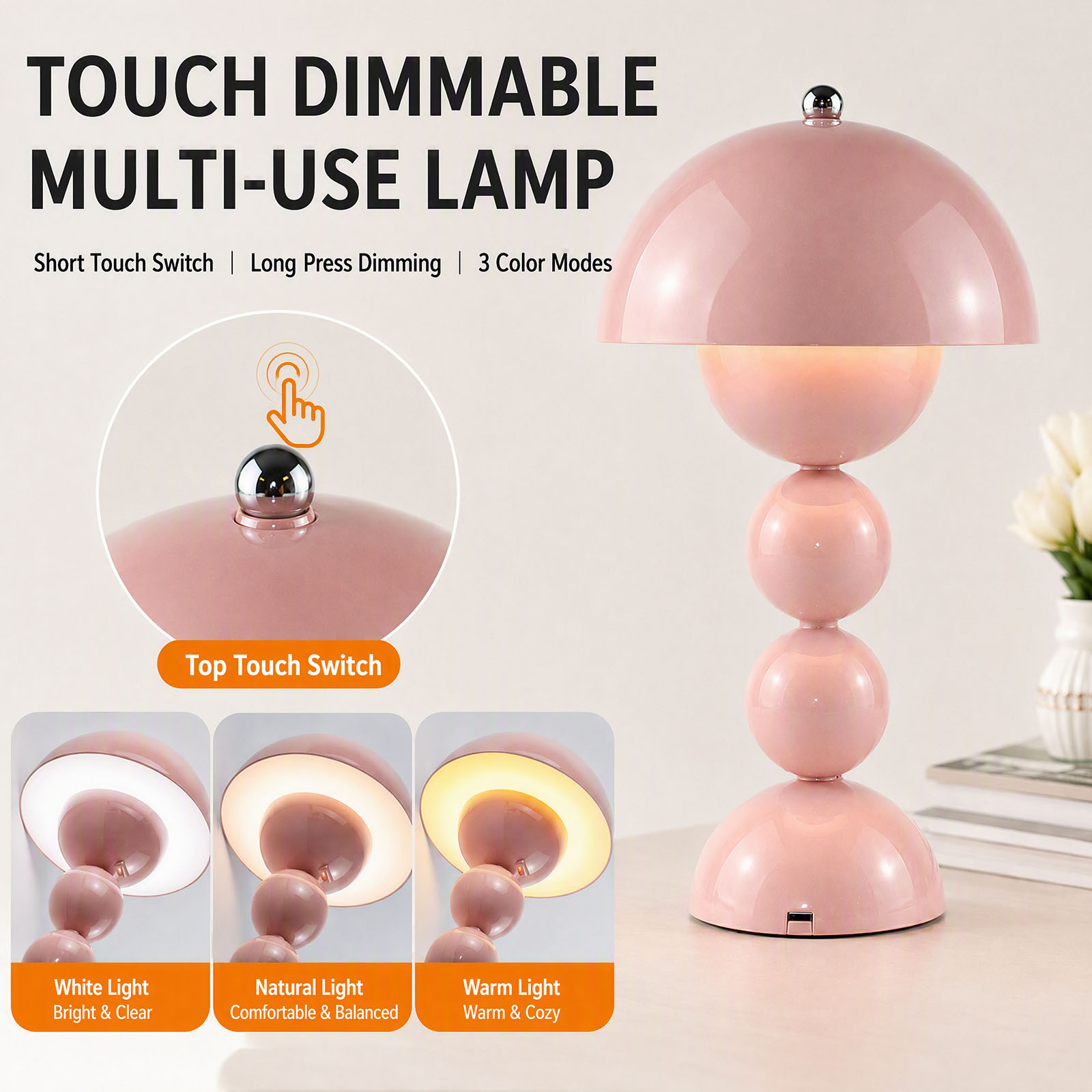 โคมไฟตั้งโต๊ะ LED รูปเห็ด USB  - Lighting Decor Bedroom บทวิจารณ์และราคา